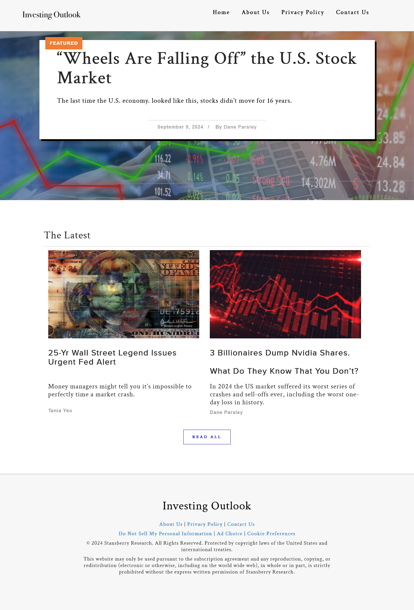 Investing Outlook wordpress microsite screenshot