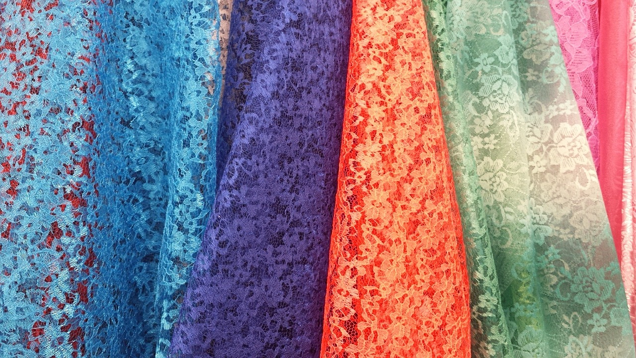 Colorful lace fabrics